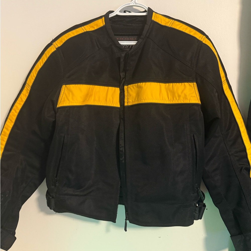 First Gear Padded MotorCycle Black & Yellow Coat